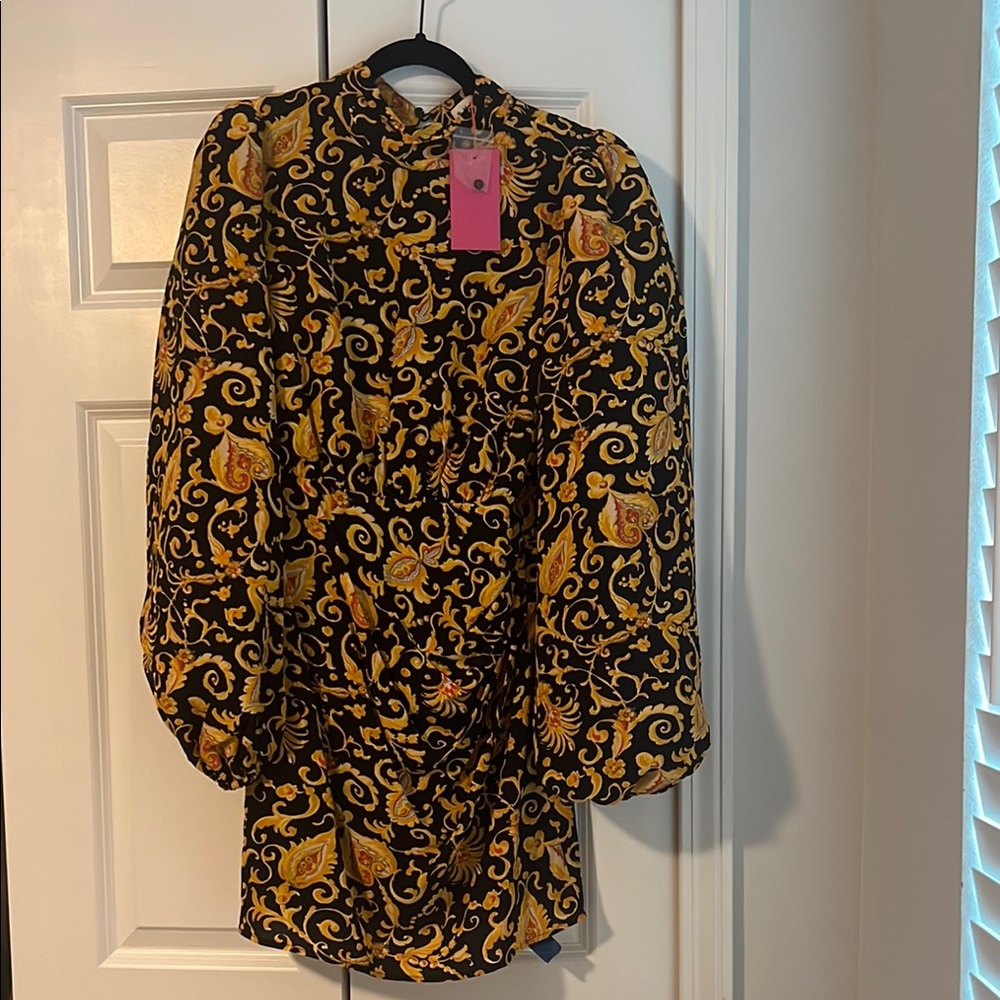 RHODE Black and Gold Mini Dress